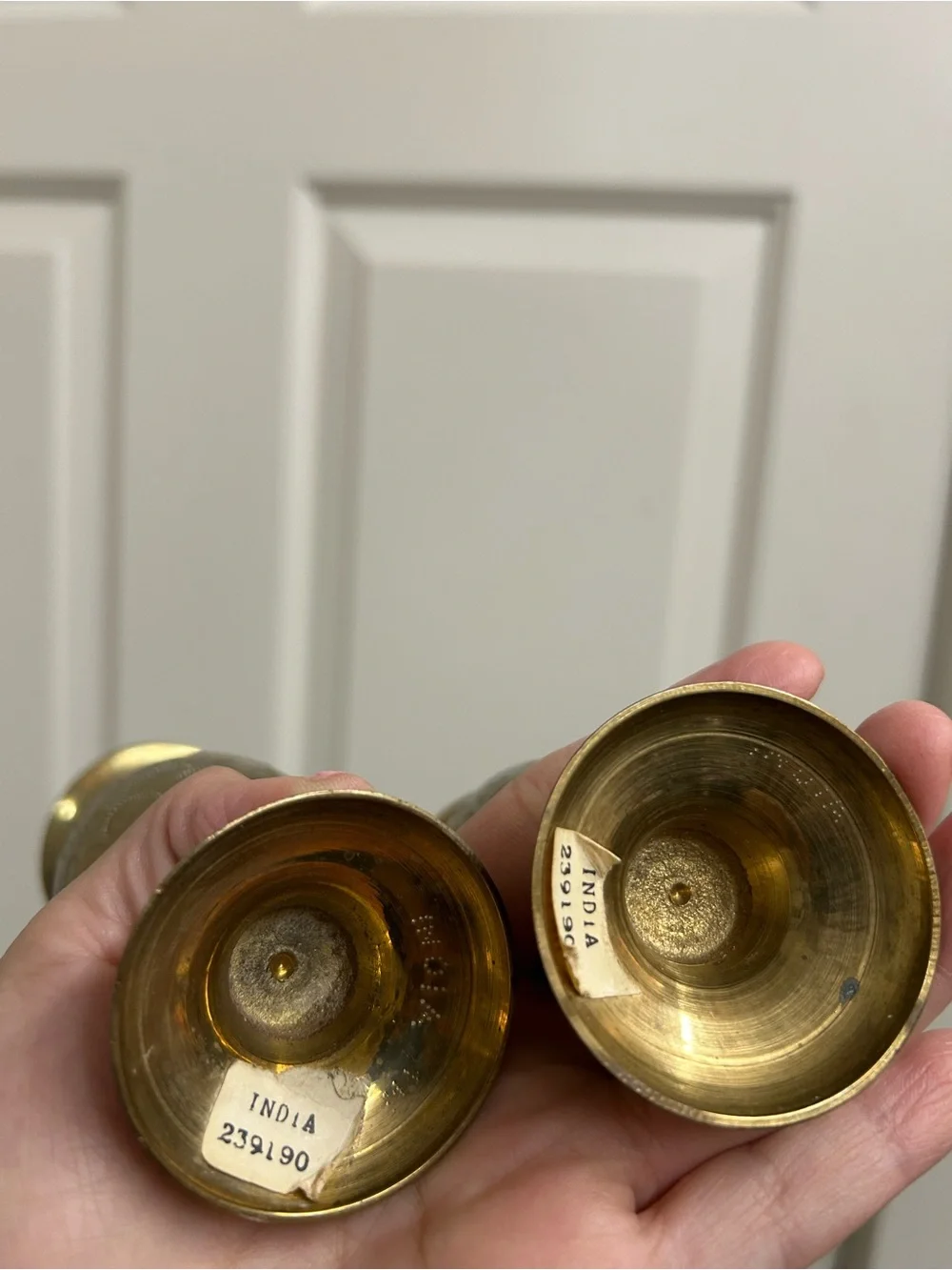 Vintage small Brass Decorative Vases Pair - Gold Accent Home Decor